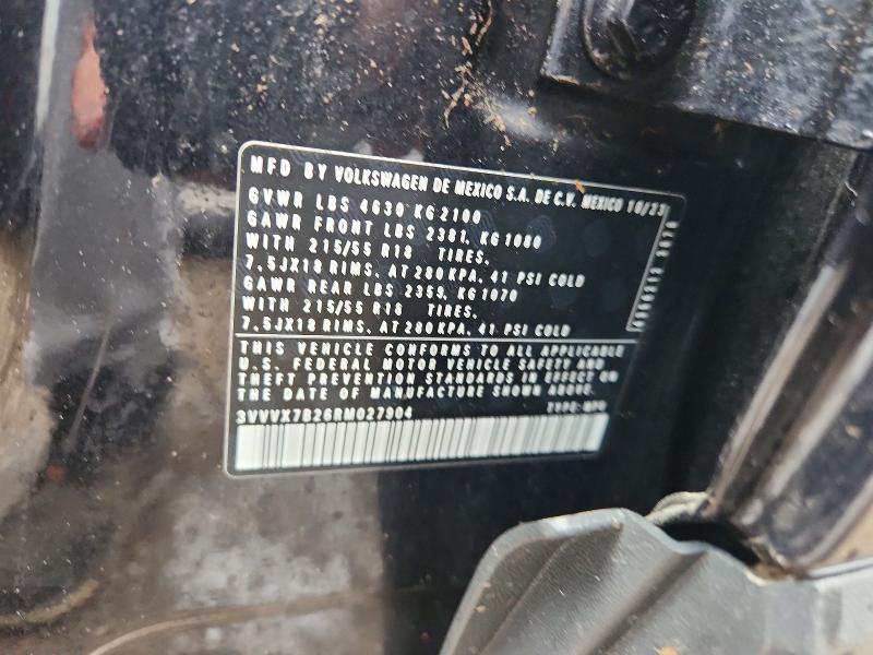 2024 Volkswagen Taos მანქანა იყიდება აუქციონზე, vin: 3VVVX7B26RM027904, აუქციონის ნომერი: 56365186