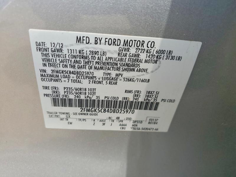 Aukcja sprzedaży 2013 Ford Flex, vin: 2FMGK5C84DBD25970, numer aukcji: 55511726