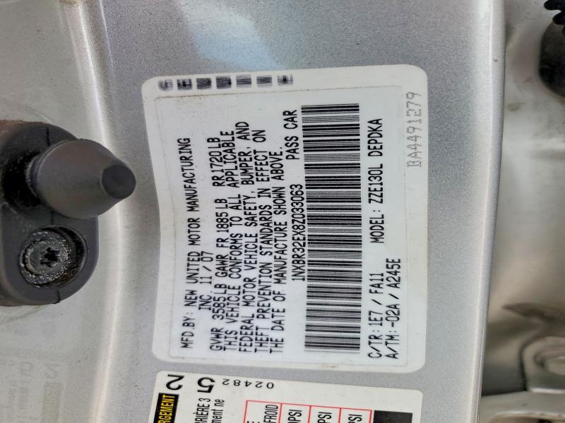 56741316 :رقم المزاد ، 1NXBR32EX8Z033063 vin ، 2008 Toyota Corolla مزاد بيع