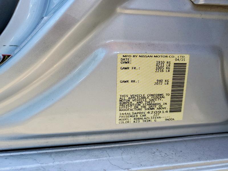 Продажа на аукционе авто 2015 Nissan Altima, vin: 1N4AL3AP0FC420914, номер лота: 55396946