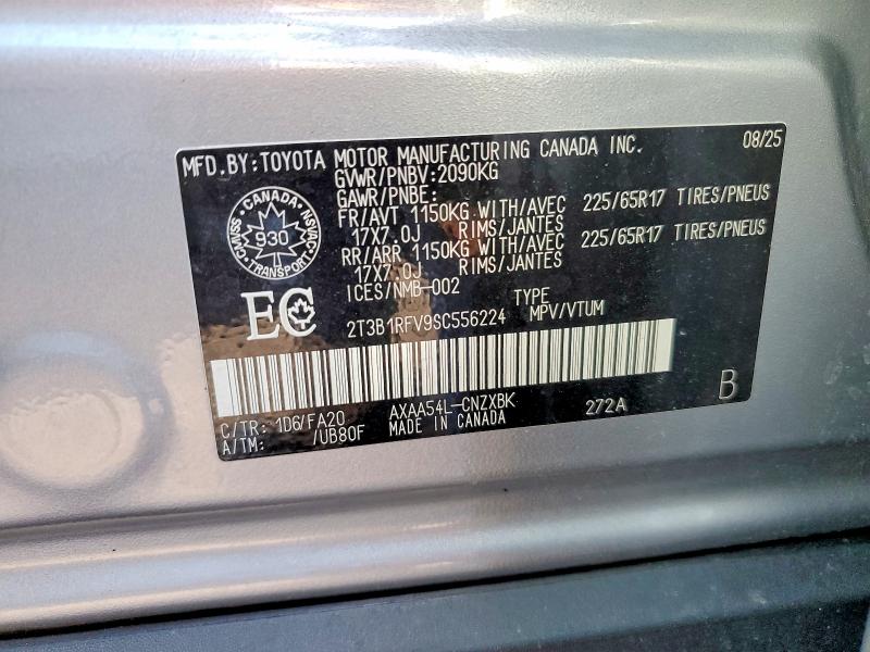 Продажа на аукционе авто 2025 Toyota Rav4, vin: 2T3B1RFV9SC556224, номер лота: 56874076