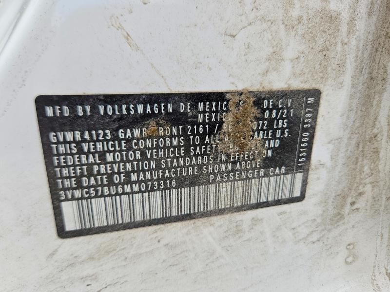 56248946 :رقم المزاد ، 3VWC57BU6MM073316 vin ، 2021 Volkswagen Jetta مزاد بيع