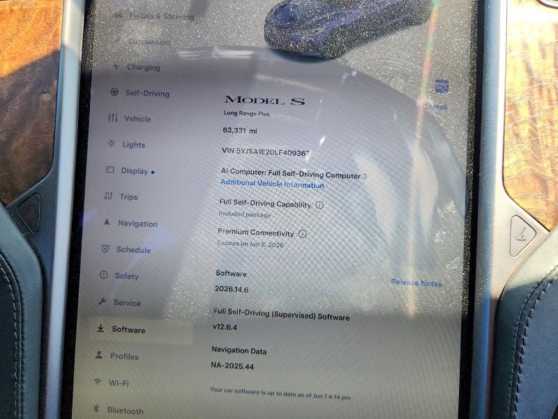 Aukcja sprzedaży 2020 Tesla Model S, vin: 5YJSA1E20LF409367, numer aukcji: 54996056