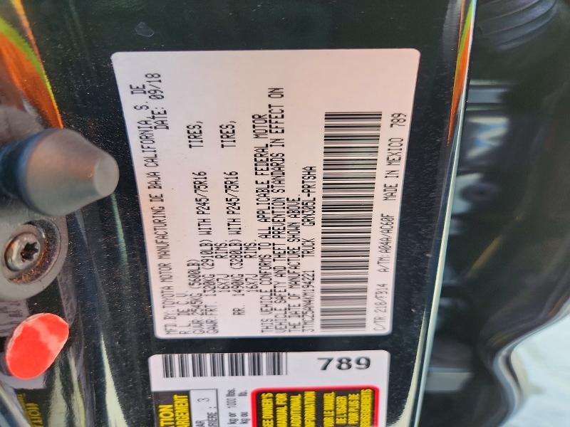 Продажа на аукционе авто 2019 Toyota Tacoma, vin: 3TMCZ5AN4KM194221, номер лота: 57521496