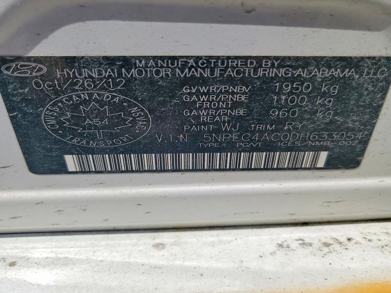 56962416 :رقم المزاد ، 5NPEC4AC0DH633054 vin ، 2013 Hyundai Sonata مزاد بيع