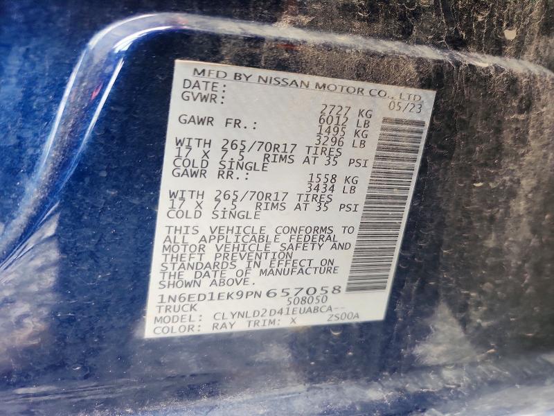 Продажа на аукционе авто 2023 Nissan Frontier, vin: 1N6ED1EK9PN657058, номер лота: 58955536