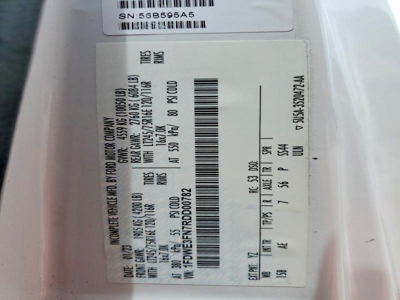 55607926 :رقم المزاد ، 1FDWE3FN7RDD00782 vin ، 2024 Ford E350 مزاد بيع
