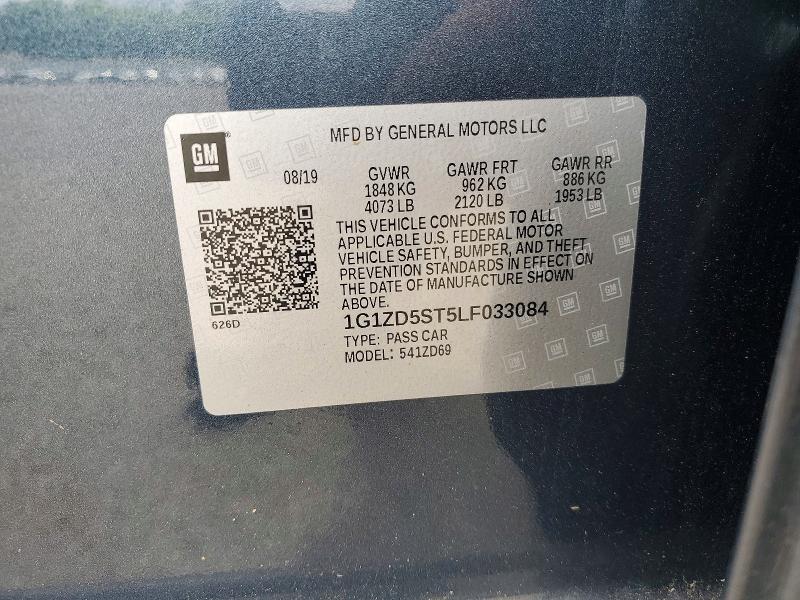 56536046 :رقم المزاد ، 1G1ZD5ST5LF033084 vin ، 2020 Chevrolet Malibu مزاد بيع