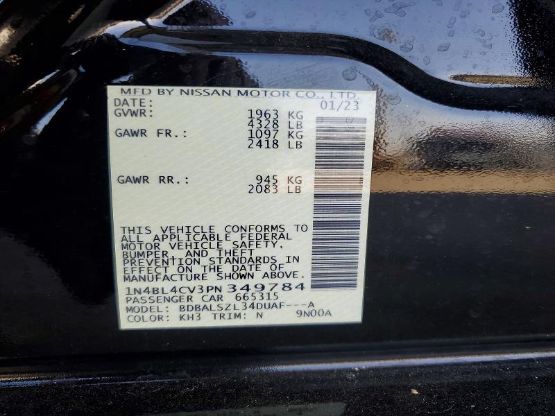 57253916 :رقم المزاد ، 1N4BL4CV3PN349784 vin ، 2023 Nissan Altima مزاد بيع
