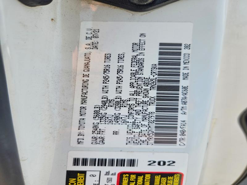 2021 Toyota Tacoma მანქანა იყიდება აუქციონზე, vin: 3TYRX5GN7MT027978, აუქციონის ნომერი: 56868896