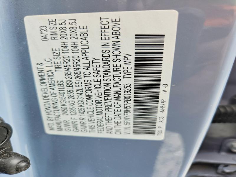 56603776 :رقم المزاد ، 5FNYF8H57PB019253 vin ، 2023 Honda Passport مزاد بيع
