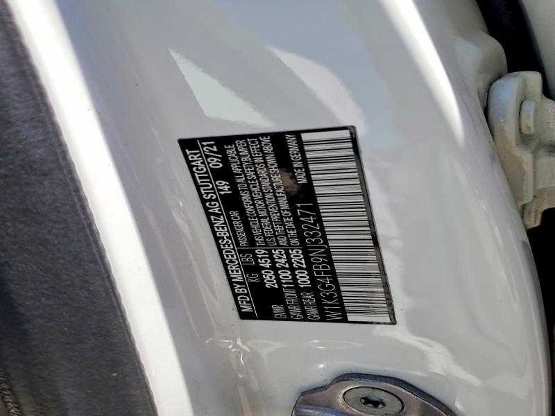 Продажа на аукционе авто 2022 Mercedes-benz A, vin: W1K3G4FB9NJ332471, номер лота: 55824716