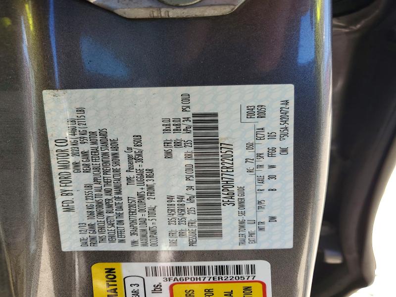 Продажа на аукционе авто 2014 Ford Fusion, vin: 3FA6P0H77ER220577, номер лота: 57742556