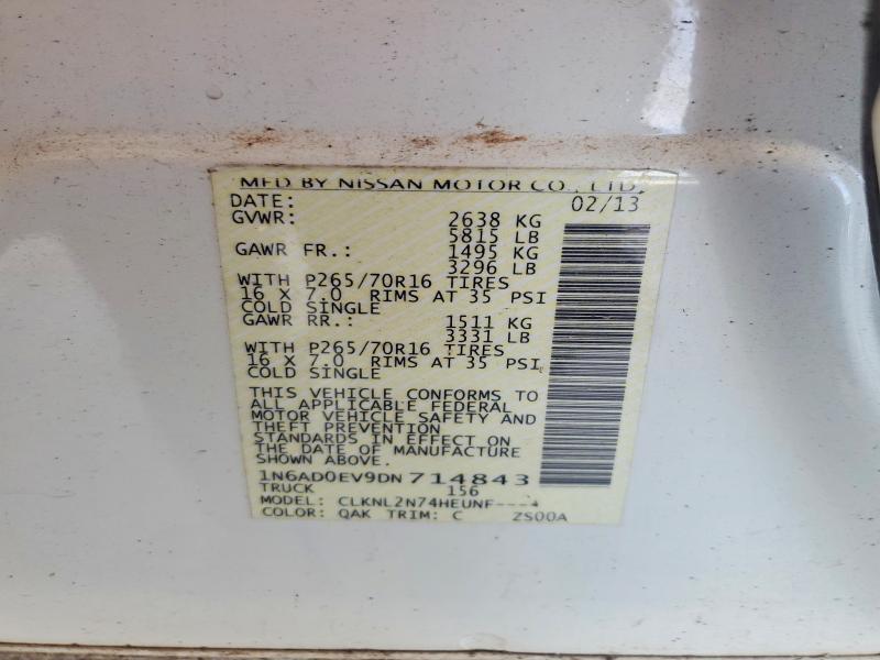 Продажа на аукционе авто 2013 Nissan Frontier, vin: 1N6AD0EV9DN714843, номер лота: 58556826