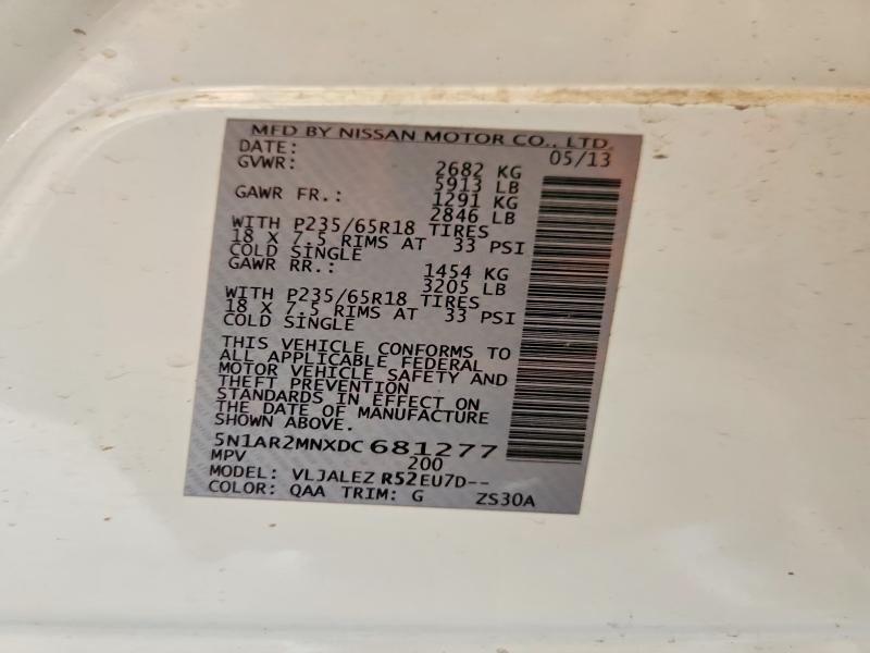 Продаж на аукціоні авто 2013 Nissan Pathfinder, vin: 5N1AR2MNXDC681277, номер лоту: 55415886