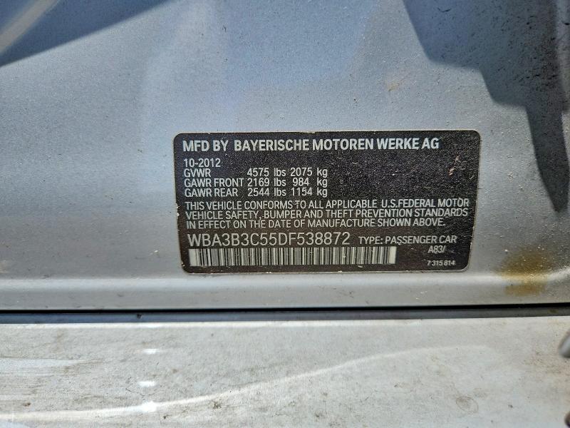 58292926 :رقم المزاد ، WBA3B3C55DF538872 vin ، 2013 Bmw 328 مزاد بيع