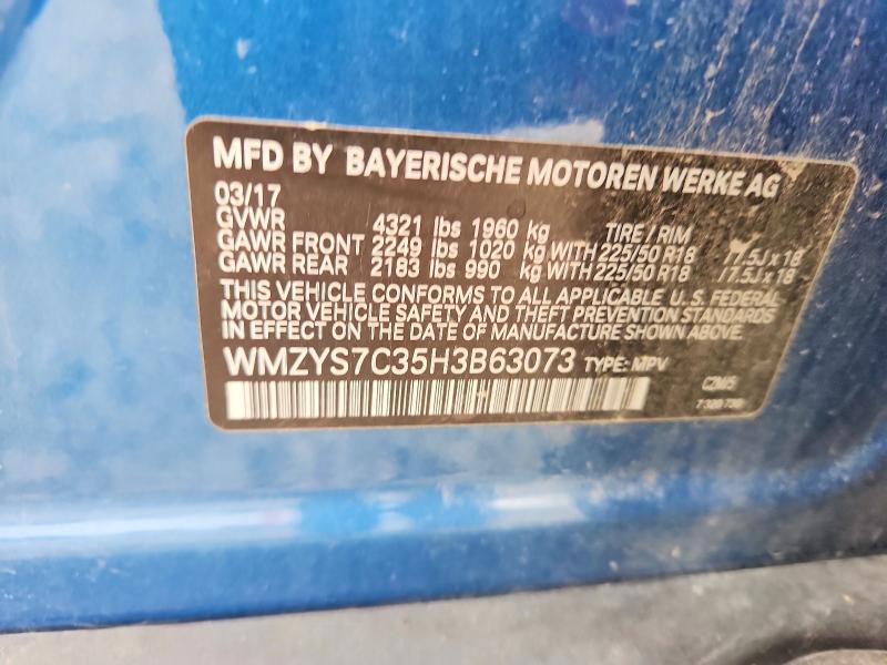 Продажа на аукционе авто 2017 Mini Cooper, vin: WMZYS7C35H3B63073, номер лота: 58201106