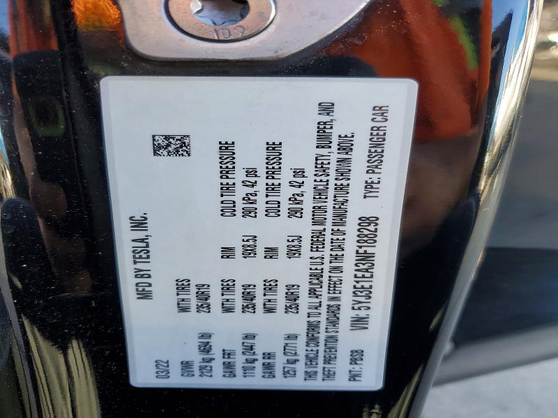2022 Tesla Model 3 მანქანა იყიდება აუქციონზე, vin: 5YJ3E1EA3NF188298, აუქციონის ნომერი: 58334936