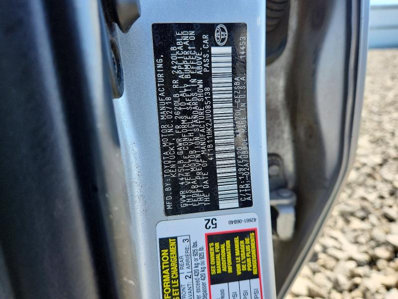 Продажа на аукционе авто 2018 Toyota Camry, vin: 4T1B11HK2JU085138, номер лота: 57222246