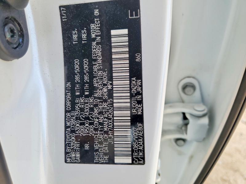 Продажа на аукционе авто 2018 Lexus Lx, vin: JTJHY7AXXJ4262115, номер лота: 57556846