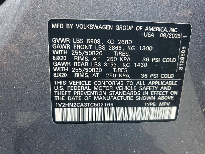 Aukcja sprzedaży 2026 Volkswagen Atlas, vin: 1V2HN2CA3TC502166, numer aukcji: 57523716