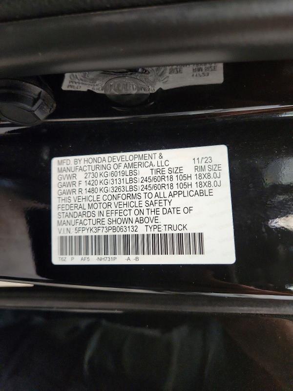 55966186 :رقم المزاد ، 5FPYK3F73PB063132 vin ، 2023 Honda Ridgeline مزاد بيع