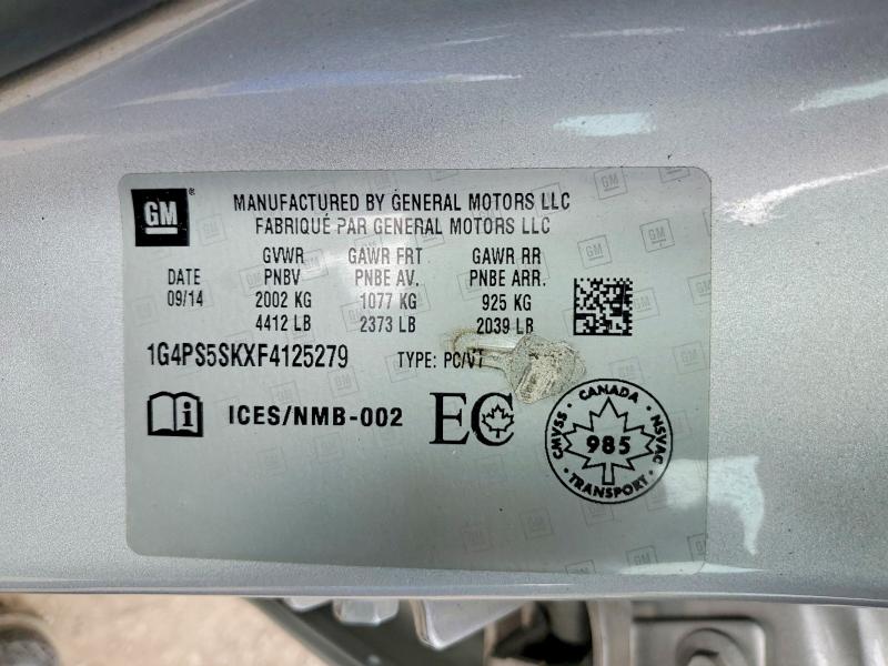 Aukcja sprzedaży 2015 Buick Verano, vin: 1G4PS5SKXF4125279, numer aukcji: 57355766