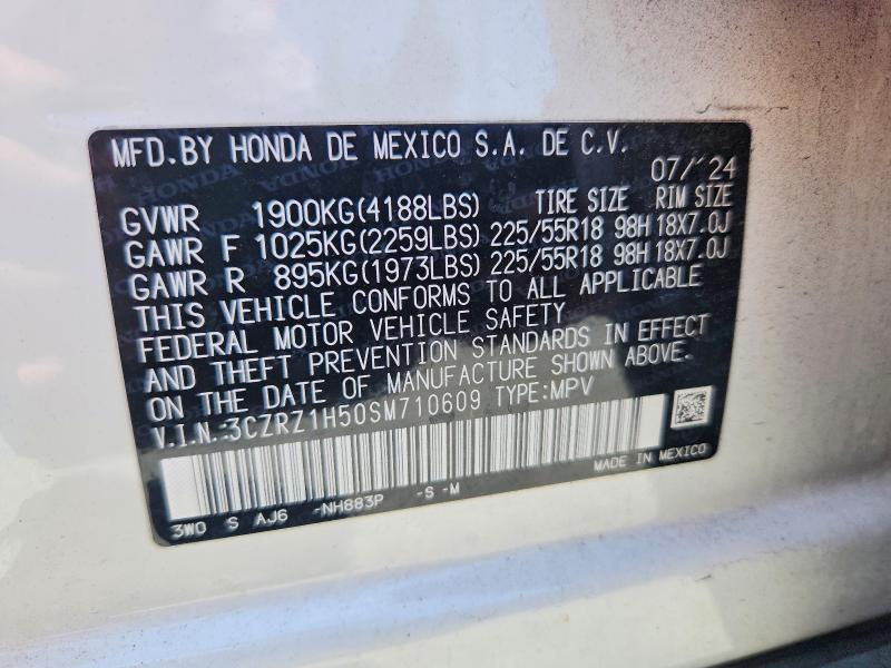 Продаж на аукціоні авто 2025 Honda Hr-v, vin: 3CZRZ1H50SM710609, номер лоту: 55616666