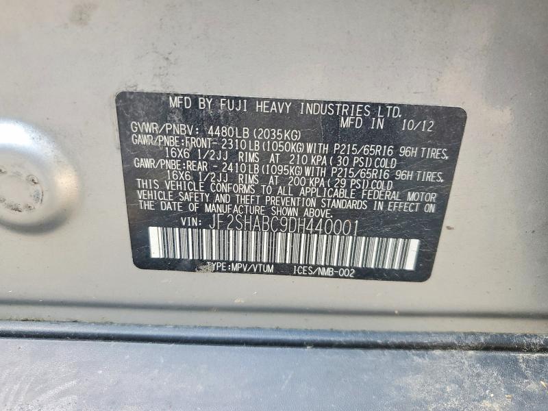 Продаж на аукціоні авто 2013 Subaru Forester, vin: JF2SHABC9DH440001, номер лоту: 85972595
