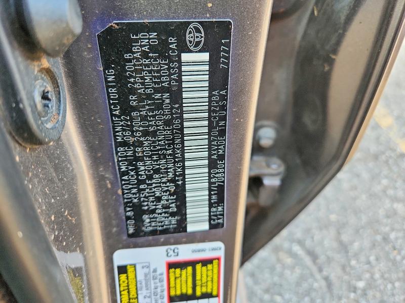 58364016 :رقم المزاد ، 4T1K61AK6NU706124 vin ، 2022 Toyota Camry مزاد بيع