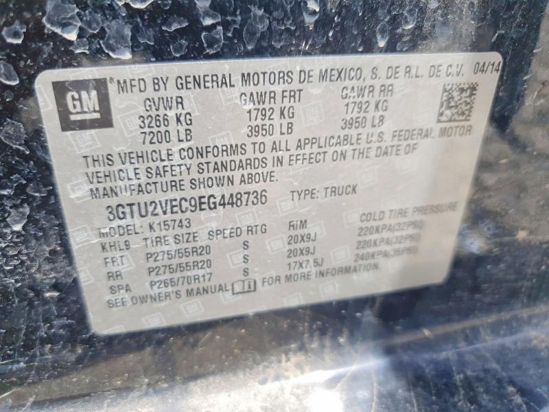 55444006 :رقم المزاد ، 3GTU2VEC9EG448736 vin ، 2014 Gmc Sierra مزاد بيع