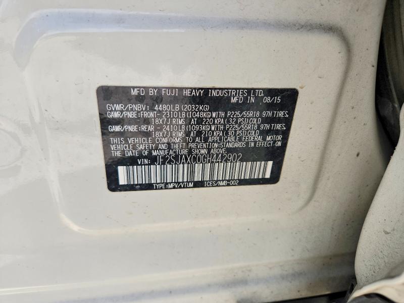 Продаж на аукціоні авто 2016 Subaru Forester, vin: JF2SJAXC0GH442902, номер лоту: 55169416