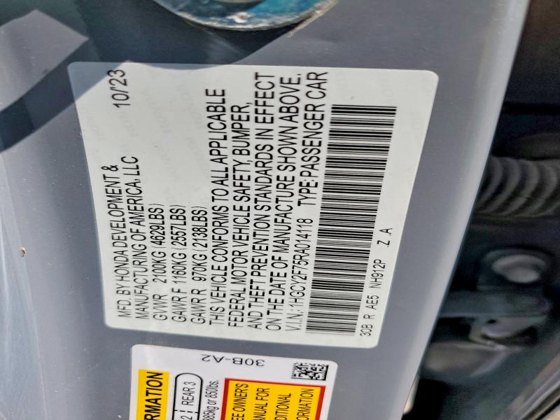 57086396 :رقم المزاد ، 1HGCY2F75RA014118 vin ، 2024 Honda Accord مزاد بيع