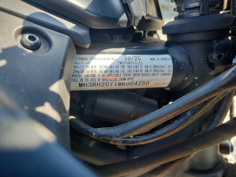 56651906 :رقم المزاد ، MH3RH20Y1MK004250 vin ، 2021 Yamaha Mt-03 مزاد بيع
