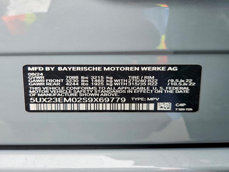Aukcja sprzedaży 2025 Bmw X7, vin: 5UX23EM02S9X69779, numer aukcji: 58573176