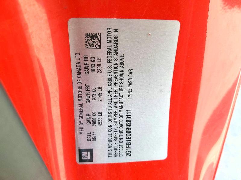 Продаж на аукціоні авто 2011 Chevrolet Camaro, vin: 2G1FB1ED0B9200111, номер лоту: 59185296