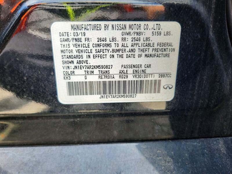 Продаж на аукціоні авто 2019 Infiniti Q50, vin: JN1EV7AR2KM590827, номер лоту: 58702856
