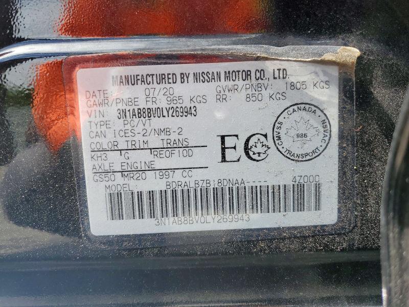 Aukcja sprzedaży 2020 Nissan Sentra, vin: 3N1AB8BV0LY269943, numer aukcji: 55771356
