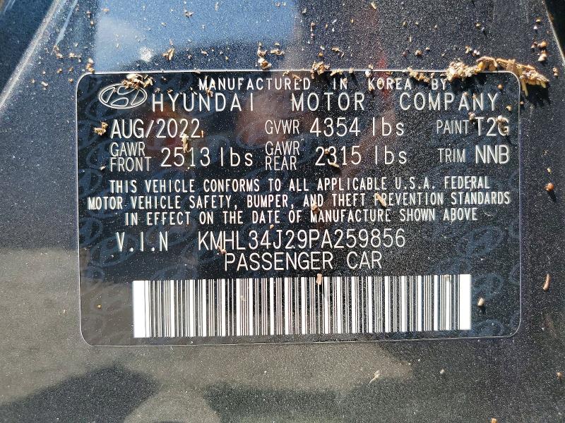 Продажа на аукционе авто 2023 Hyundai Sonata, vin: KMHL34J29PA259856, номер лота: 58535426