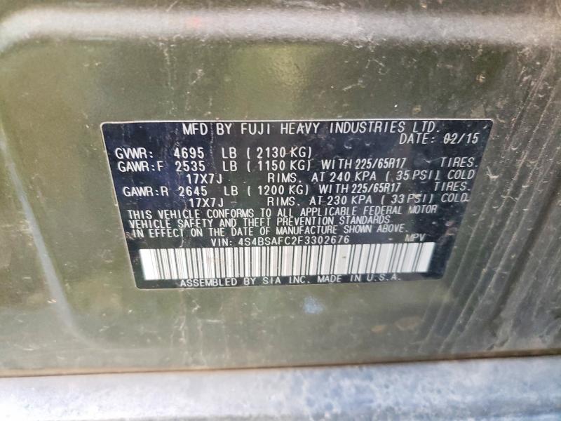 Продажа на аукционе авто 2015 Subaru Outback, vin: 4S4BSAFC2F3302676, номер лота: 56376416