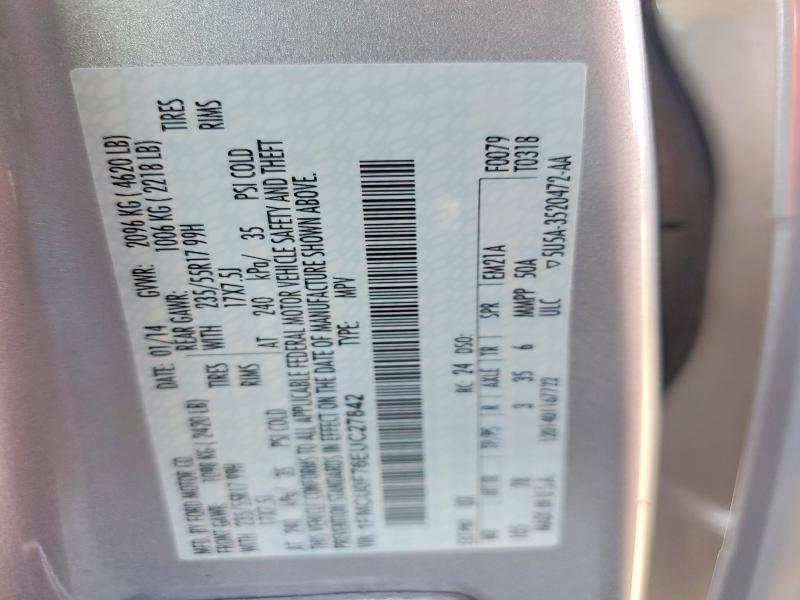 Продаж на аукціоні авто 2014 Ford Escape, vin: 1FMCU0F76EUC27842, номер лоту: 58075816