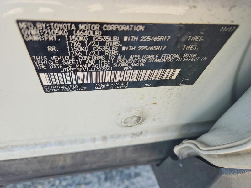 58799836 :رقم المزاد ، JTMBFREV1JJ727241 vin ، 2018 Toyota Rav4 مزاد بيع