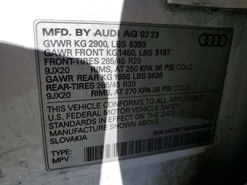 Продажа на аукционе авто 2023 Audi Q7, vin: WA1ACBF79PD014942, номер лота: 56980806