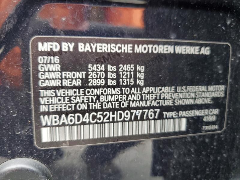 Продажа на аукционе авто 2017 Bmw 650, vin: WBA6D4C52HD977767, номер лота: 56683466