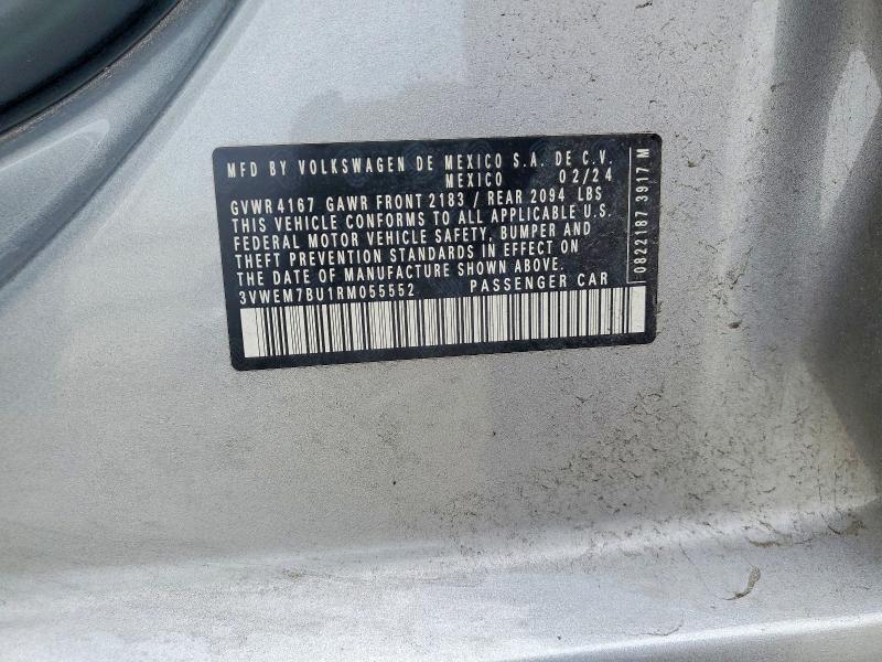 Продажа на аукционе авто 2024 Volkswagen Jetta, vin: 3VWEM7BU1RM055552, номер лота: 56697346
