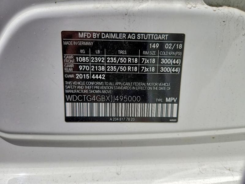Продаж на аукціоні авто 2018 Mercedes-benz Gla, vin: WDCTG4GBXJJ495000, номер лоту: 55539676