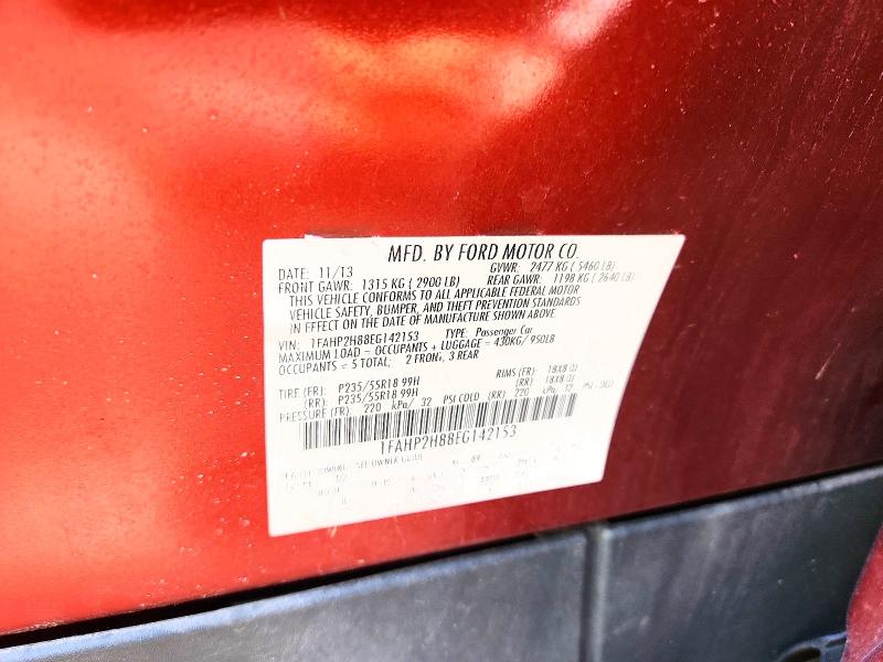 59093426 :رقم المزاد ، 1FAHP2H88EG142153 vin ، 2014 Ford Taurus مزاد بيع