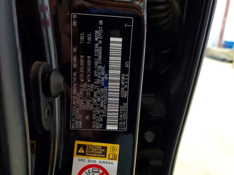 Aukcja sprzedaży 2019 Toyota Highlander, vin: 5TDZARFH7KS055065, numer aukcji: 57003866