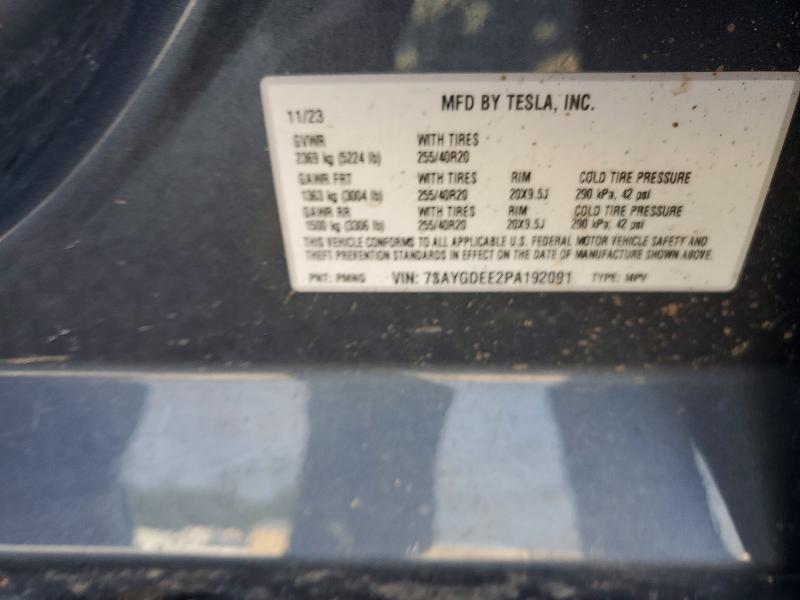 Продажа на аукционе авто 2023 Tesla Model Y, vin: 7SAYGDEE2PA192091, номер лота: 55585566