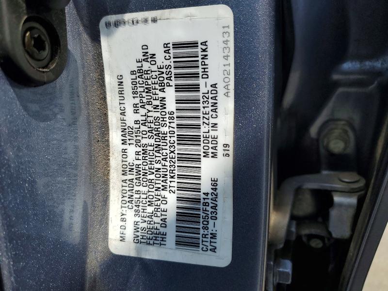 Aukcja sprzedaży 2003 Toyota Corolla Matrix, vin: 2T1KR32EX3C107186, numer aukcji: 55638316